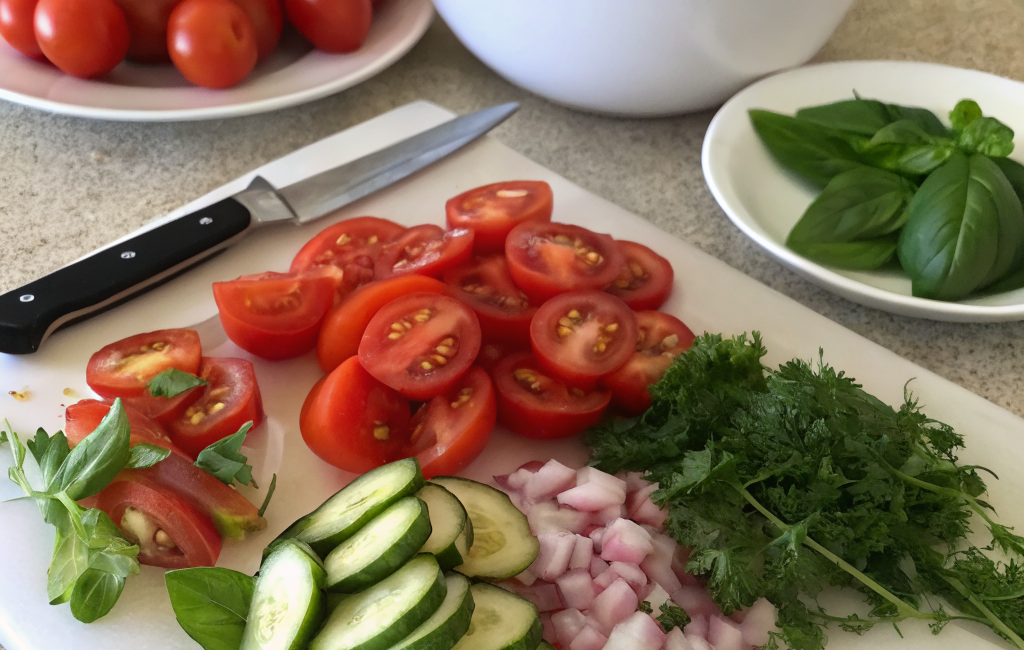 How to Make a Fresh Tomato and Cucumber SaladIngredients